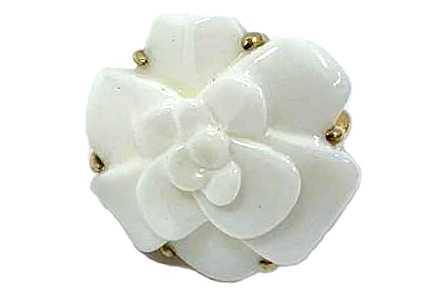 シャネル買取 750YG カルセドニー カメリア リング